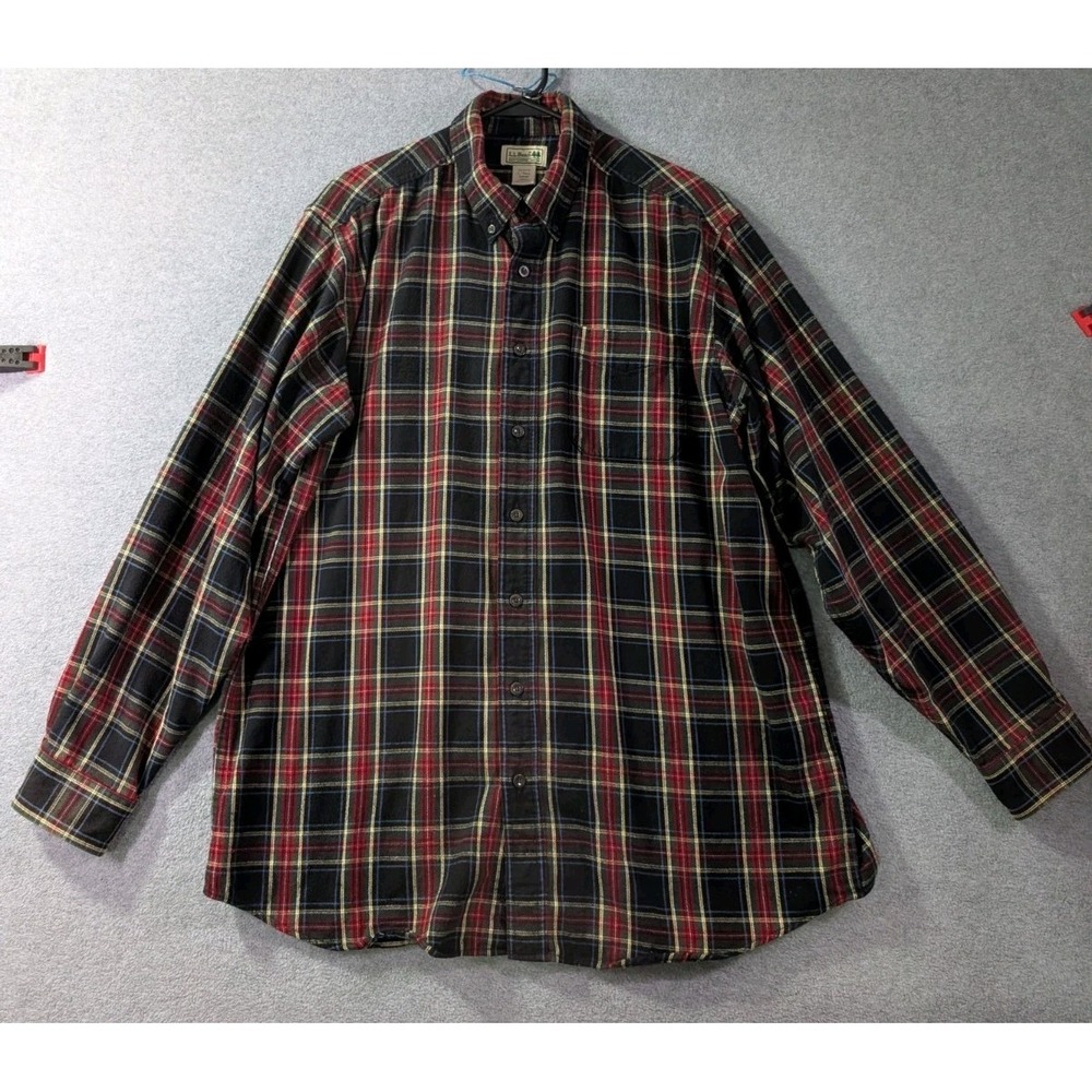VTG‎ Y2K L.L.Bean Tartan Flannel Shirt Men's L Tall Cabin Cottagecore Gorpcore